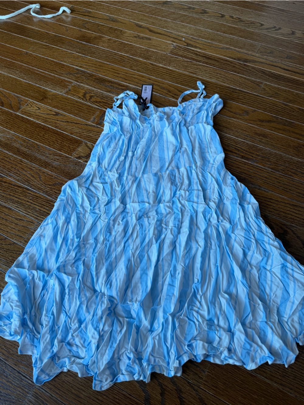 Cotton On Light Blue & White Striped Mini Dress